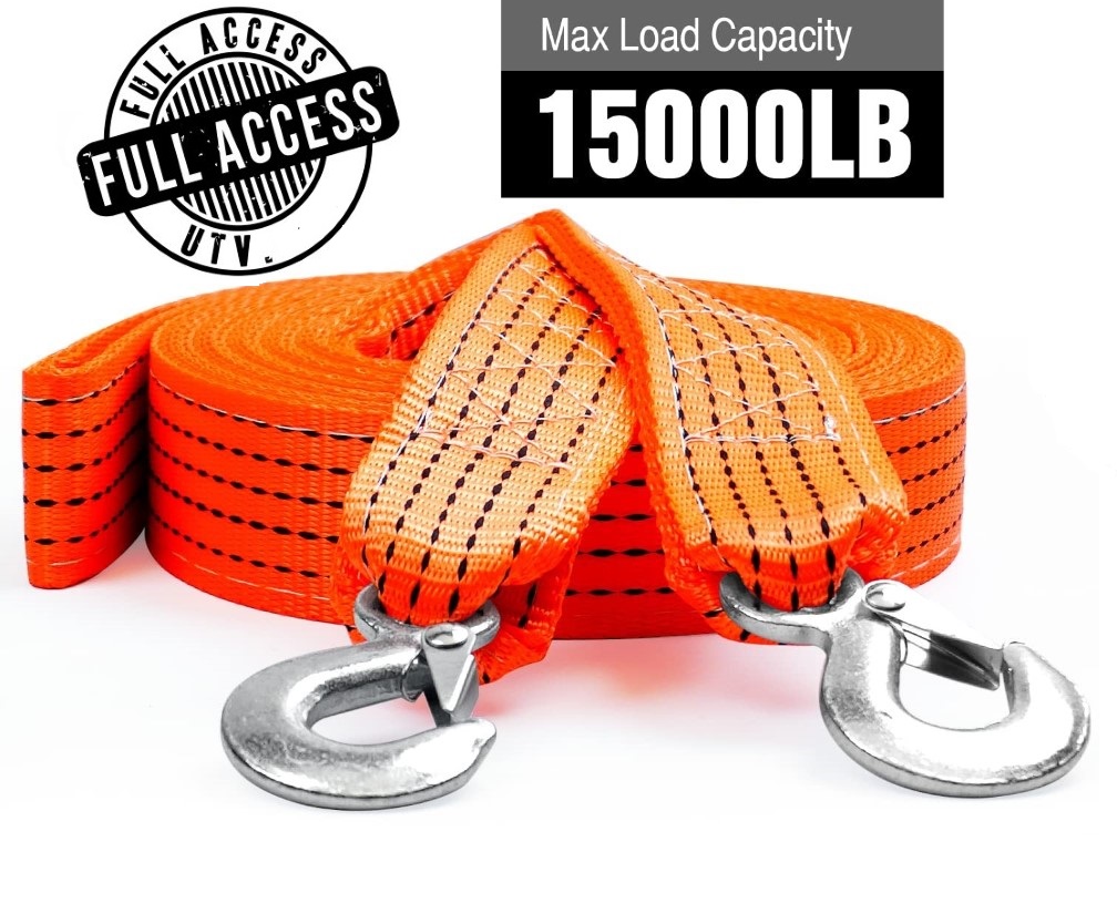 Full Access 15000LB Tow Strap With Hooks 2"x20'